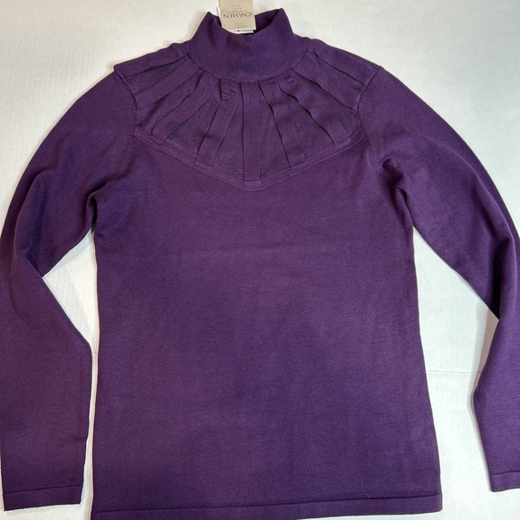 Carmen Marc Valvo Long Sleeve Purple Blouse Small New With Tags   215 - Picture 1 of 7